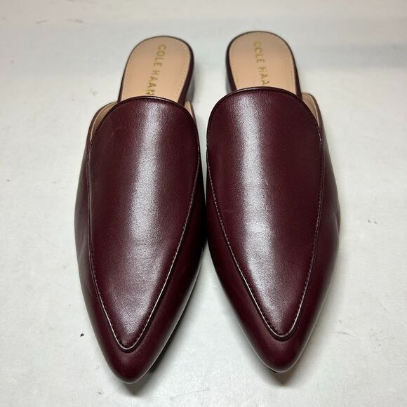 Cole Haan Womens 6.5 B Bloodstone Leather Piper Mule Flat Loafers DISPLAY HB6 - Picture 2 of 7